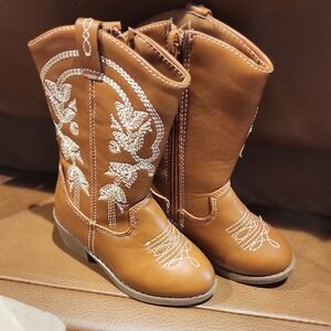 Brown Kids Cowboy Boots
